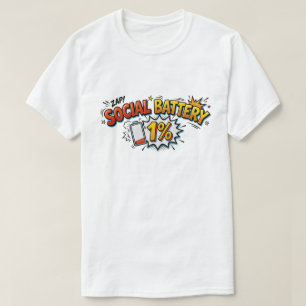 Camiseta divertida de introvertido con batería soc