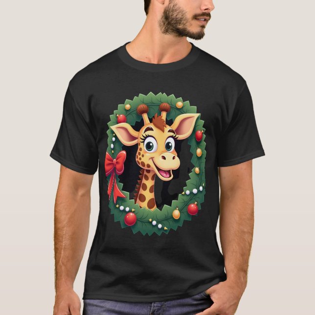 Camiseta divertida de jirafa con cara de meme navi (Anverso)