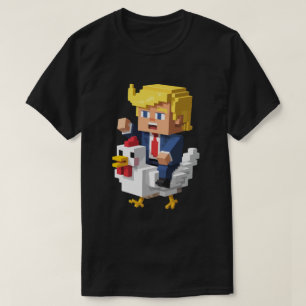 Camiseta Divertida de Jockey de Pollo Trump - Polí