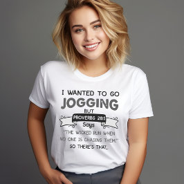 Camiseta divertida de jogging Proverbios 28:1 – Hu