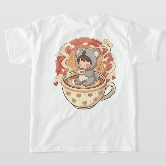 Camiseta divertida de koala Chibi para niños (Distribución Reverso )