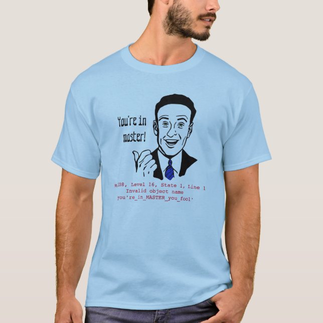 Camiseta divertida de la base de datos principal (Anverso)