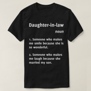 Camiseta divertida de la definición de la nuera
