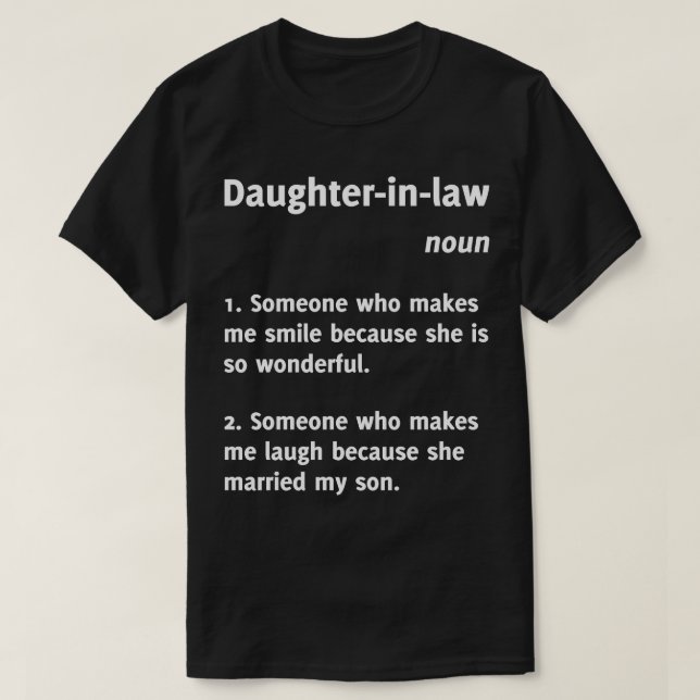 Camiseta divertida de la definición de la nuera (Diseño del anverso)