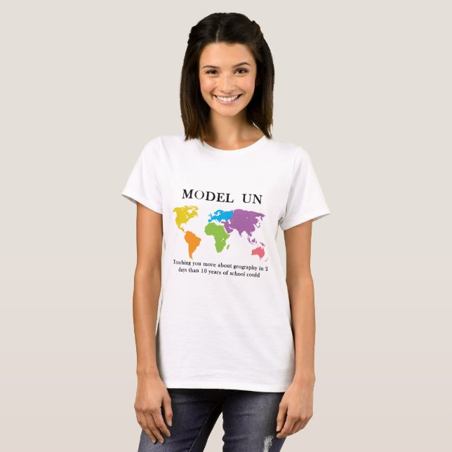 Camiseta divertida de la geografía de la O.N.U del (Anverso completo)