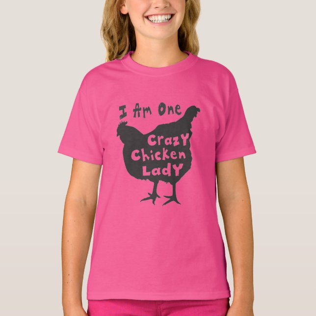 Camiseta divertida de la loca de los pollos lindos (Anverso)