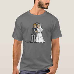 Camiseta divertida de la novia y del novio