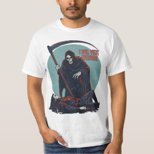 Camiseta Divertida de la Parca – “Visitaré a Todos