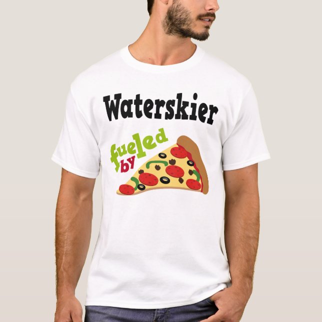 Camiseta (divertida) de la pizza de Waterskier (Anverso)