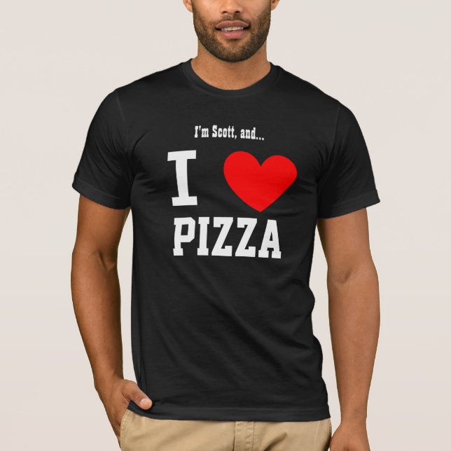 Camiseta divertida de la pizza del amor de I con (Anverso)