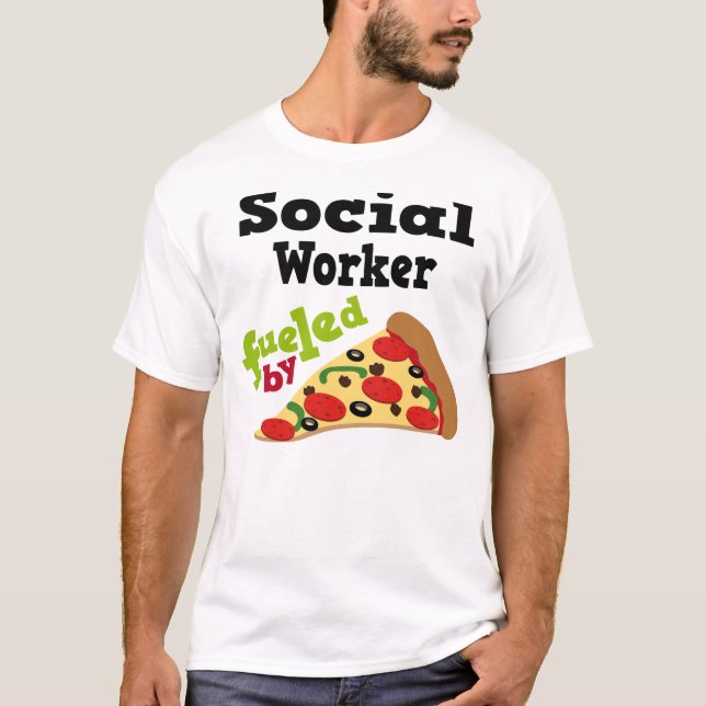 Camiseta (divertida) de la pizza del asistente (Anverso)