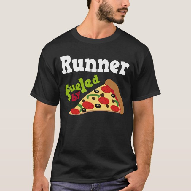 Camiseta (divertida) de la pizza del corredor (Anverso)