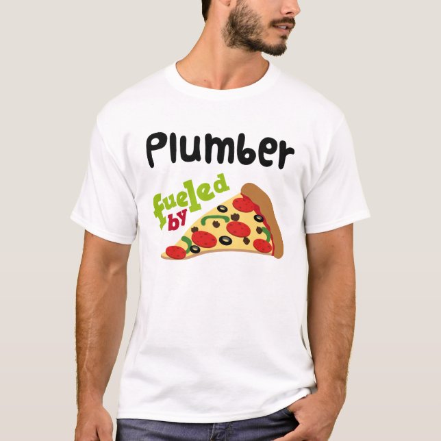 Camiseta (divertida) de la pizza del fontanero (Anverso)
