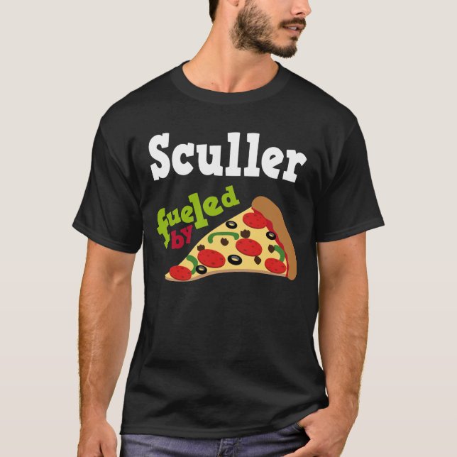Camiseta (divertida) de la pizza del Sculler (Anverso)