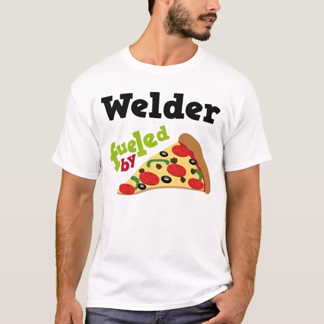 Camiseta (divertida) de la pizza del soldador (Anverso)
