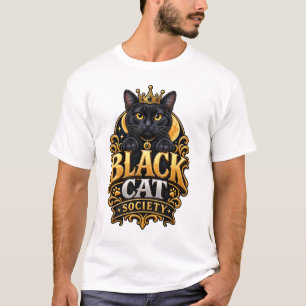 Camiseta Divertida de la Sociedad del Gato Negro p