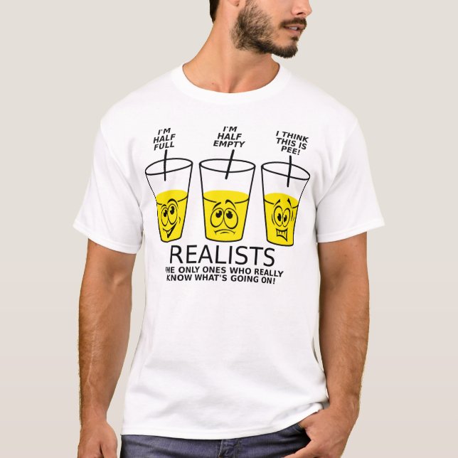 Camiseta divertida de la taza del realista (Anverso)
