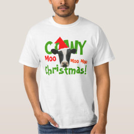 Camiseta divertida de la vaca del navidad de Cowy