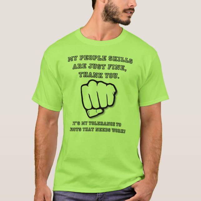 Camiseta divertida de las habilidades de la gente (Anverso)