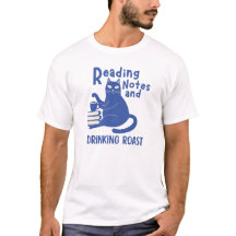 Camiseta divertida de leer notas y beber asado
