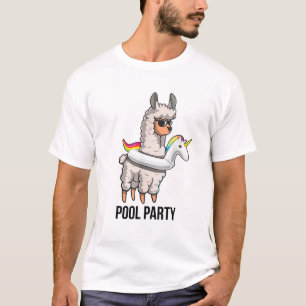 Camiseta Divertida de Llama Unicornio Flotante par