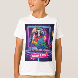 Camiseta divertida de loro cantando karaoke