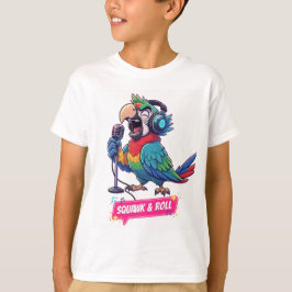 Camiseta divertida de loro cantando karaoke