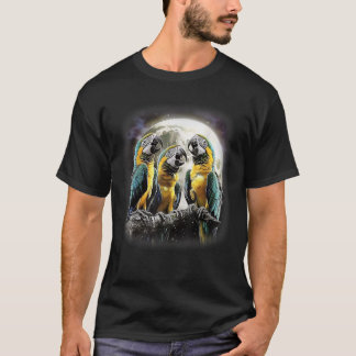Camiseta divertida de loro para adulto unisex negr