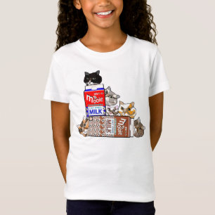 Camiseta divertida de los niños de los gatos y del
