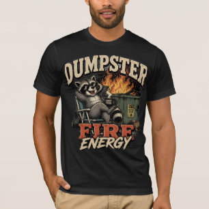 Camiseta Divertida de Mapache con Energía de Fuego