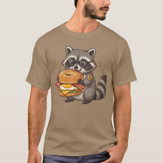 Camiseta divertida de mapache con sándwich de desa
