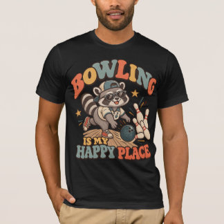 Camiseta divertida de mapache de bolos – Vintage L