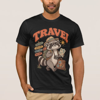 Camiseta Divertida de Mapache de Viaje – Aventura