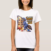 Camiseta divertida de mapache especialista en snac