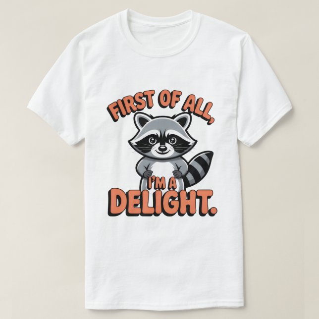Camiseta Divertida de Mapache – Primero que Todo S (Diseño del anverso)