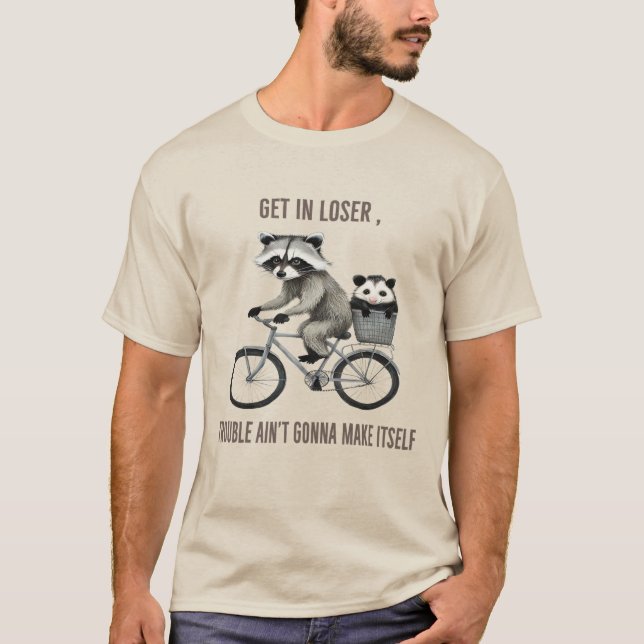 Camiseta Divertida de Mapache y Zarigüeya Meme | R (Anverso)