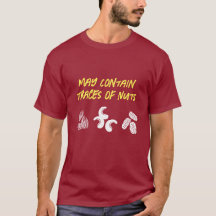 Camiseta divertida de "May Contain Traces of Nuts"