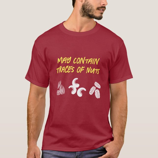 Camiseta divertida de "May Contain Traces of Nuts" (Anverso)