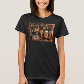 Camiseta divertida de meme de perro bebiendo cerve