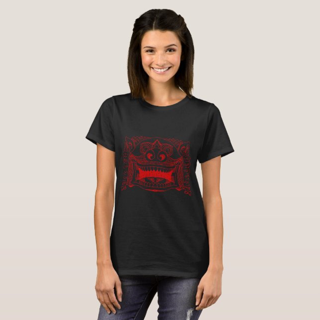 Camiseta divertida de mono sonriente para mujer -  (Anverso completo)