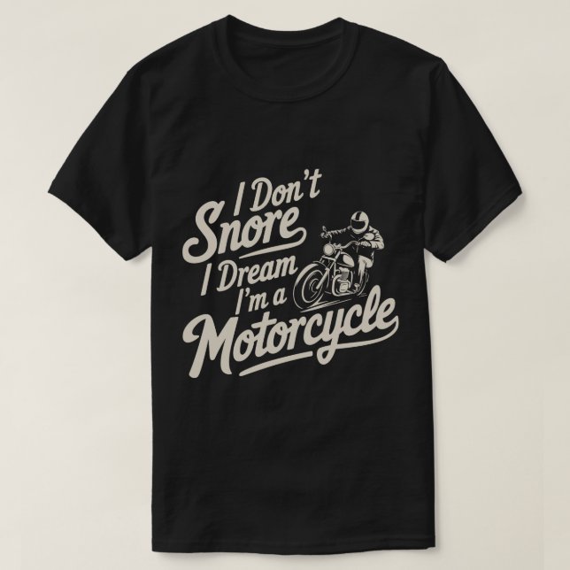 Camiseta divertida de motociclista con ronquidos (Diseño del anverso)