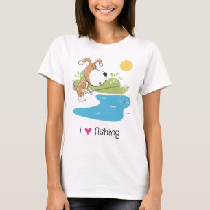 Camiseta divertida de mujer con caricatura de perr