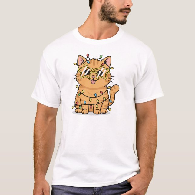 Camiseta divertida de Navidad de gato con modo Cat (Anverso)