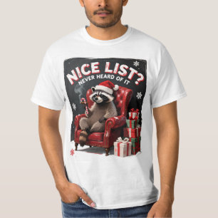 Camiseta divertida de Navidad de mapache travieso 
