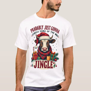 Camiseta divertida de Navidad de vaca de las Highl
