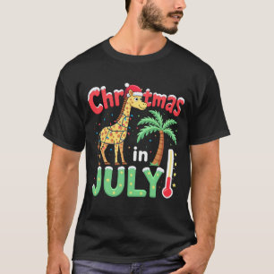 Camiseta divertida de Navidad en julio Santa jiraf