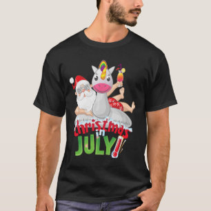 Camiseta Divertida De Navidad En Julio Unicornio D
