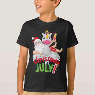 Camiseta Divertida De Navidad En Julio Unicornio D
