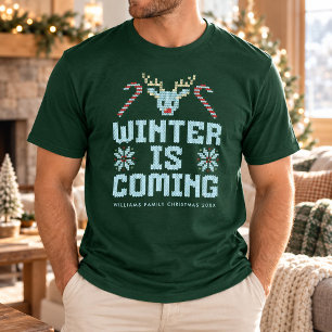 Camiseta divertida de Navidad fea Winter is Coming