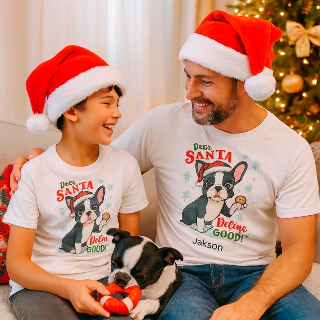 Camiseta divertida de Navidad perro Boston Terrier (Subido por el creador)